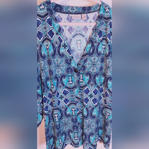 Easywear by Chico's Top Size 3 XL Single Button Closure Three Quarter Cardigan - Picture 3 of 11